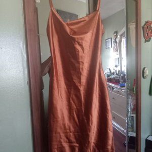 Short Slip Dress/Small/ Copper